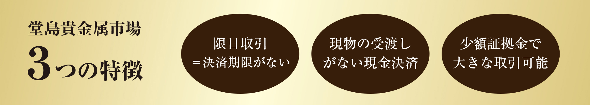 堂島貴金属市場3つの特徴
